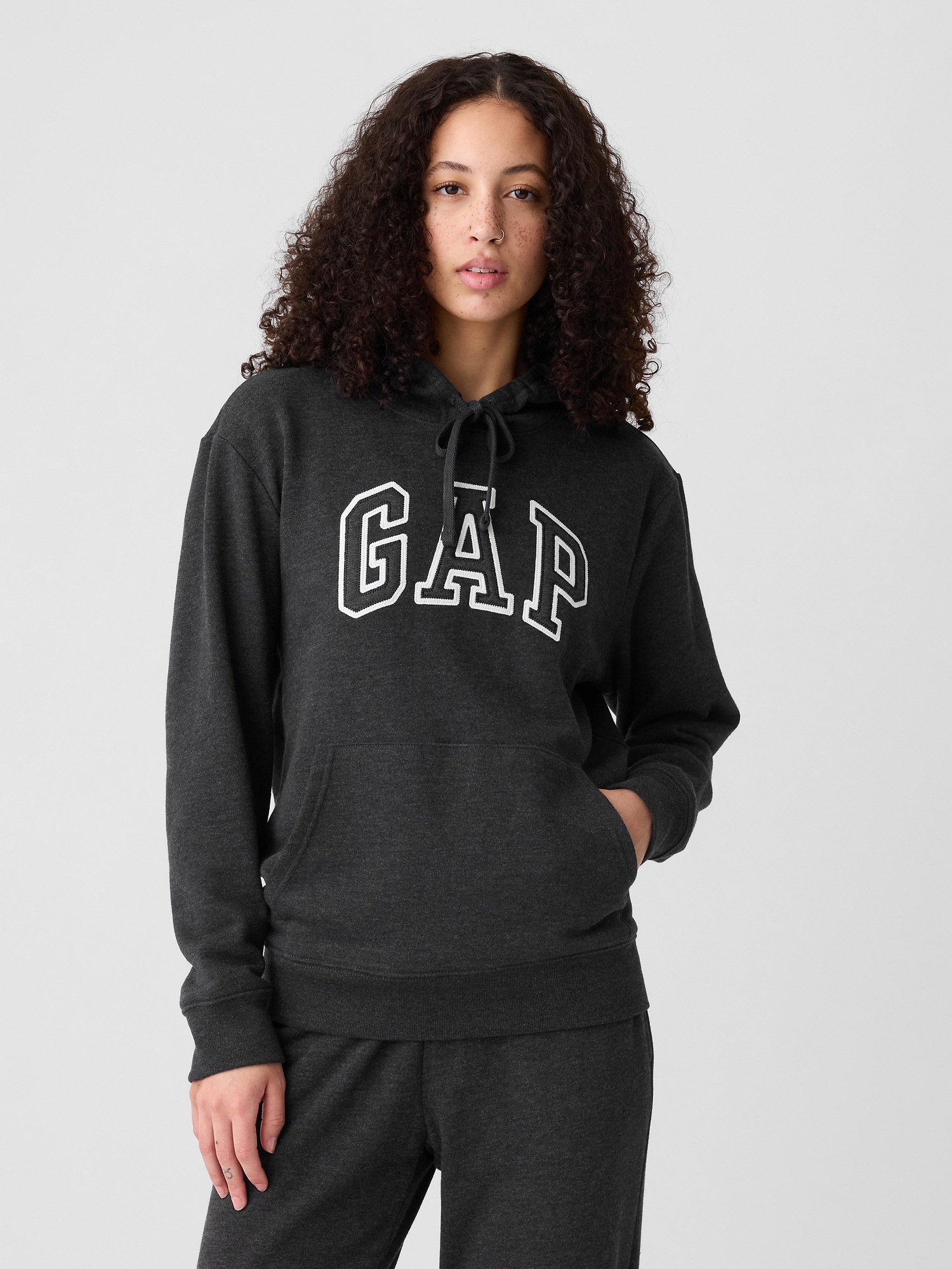 Gap vintage grey big logo embroidered hooded jacket hoodie