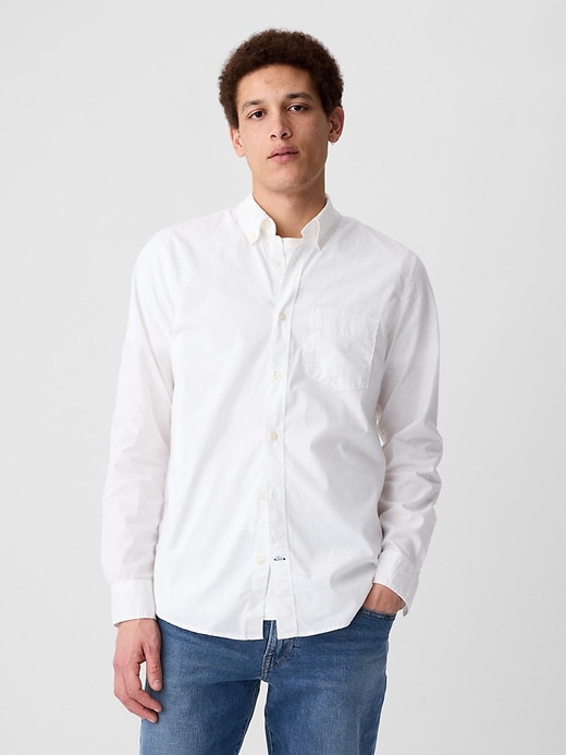 Image number 1 showing, Stretch Poplin Shirt in Slim Fit