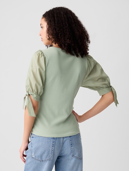 Image number 2 showing, Puff Tie-Sleeve T-Shirt