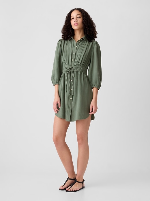 Image number 1 showing, Puff Sleeve Shirtdress