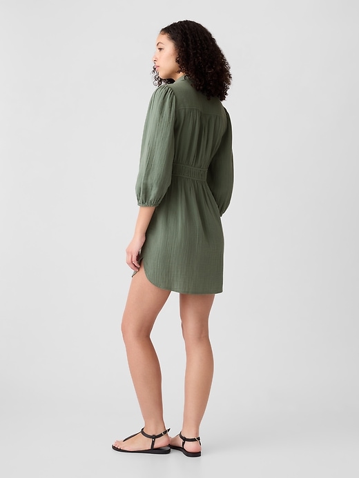 Image number 2 showing, Puff Sleeve Shirtdress