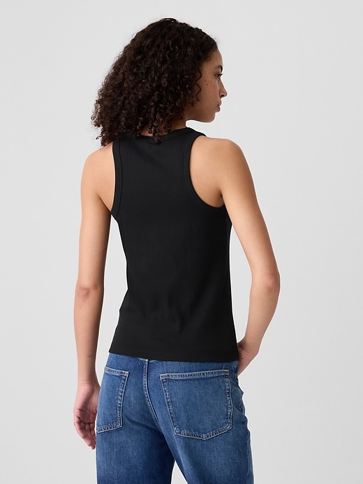 Image number 2 showing, Ribbed High-Neck Tank