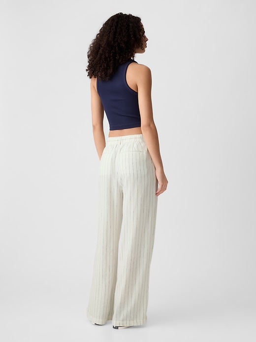 Image number 2 showing, Easy Wide-Leg Linen-Blend Trousers