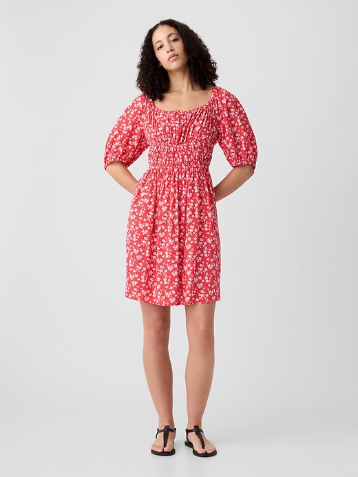 Image number 3 showing, Smocked Squareneck Mini Dress