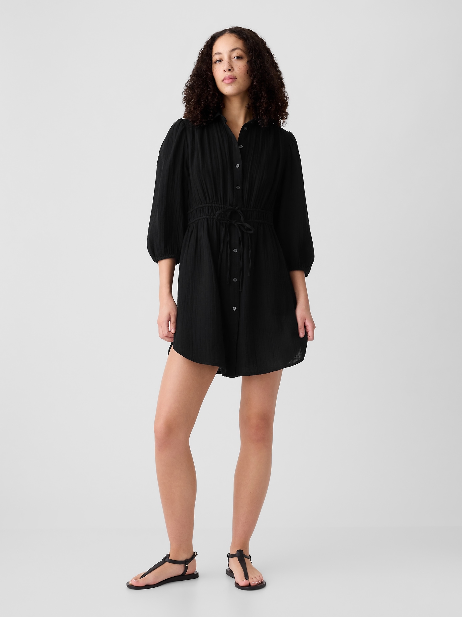 Puff Sleeve Shirtdress