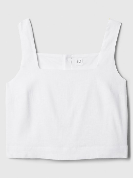 Image number 5 showing, Cropped Linen-Blend Squareneck Tank Top