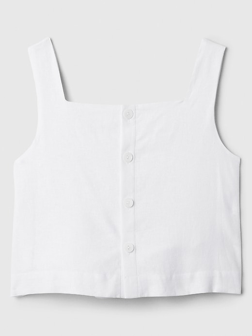 Image number 6 showing, Cropped Linen-Blend Squareneck Tank Top