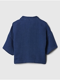 Relaxed Cropped Gauze Shirt