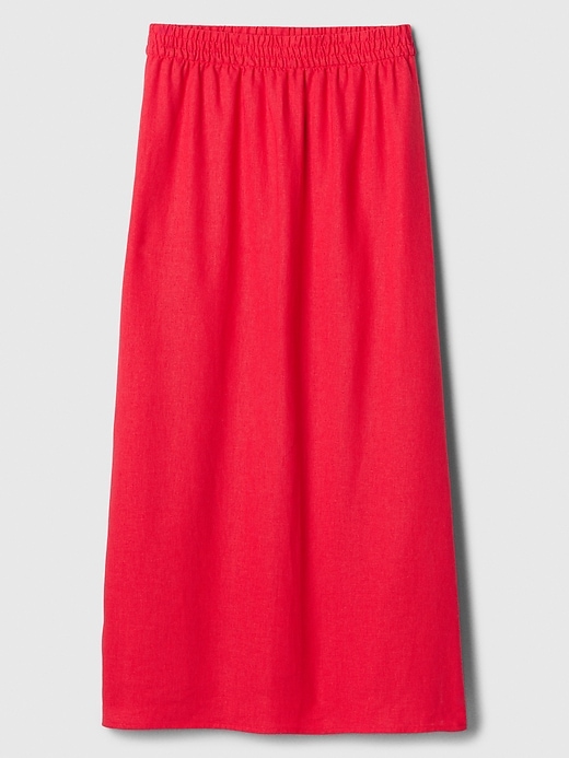 Image number 5 showing, Linen-Blend Midi Slip Skirt