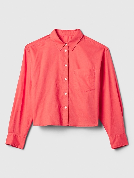 Image number 10 showing, Cropped Linen-Blend Shirt