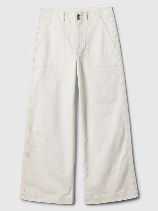 Image number 7 showing, High Rise Wide-Leg Utility Crop Jeans