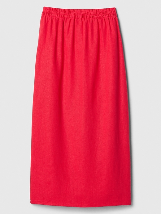 Image number 6 showing, Linen-Blend Midi Slip Skirt