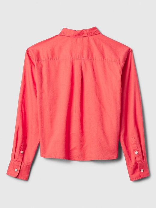 Image number 6 showing, Cropped Linen-Blend Shirt