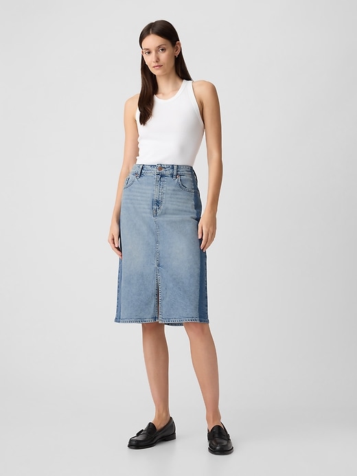Image number 1 showing, Denim Midi Skirt
