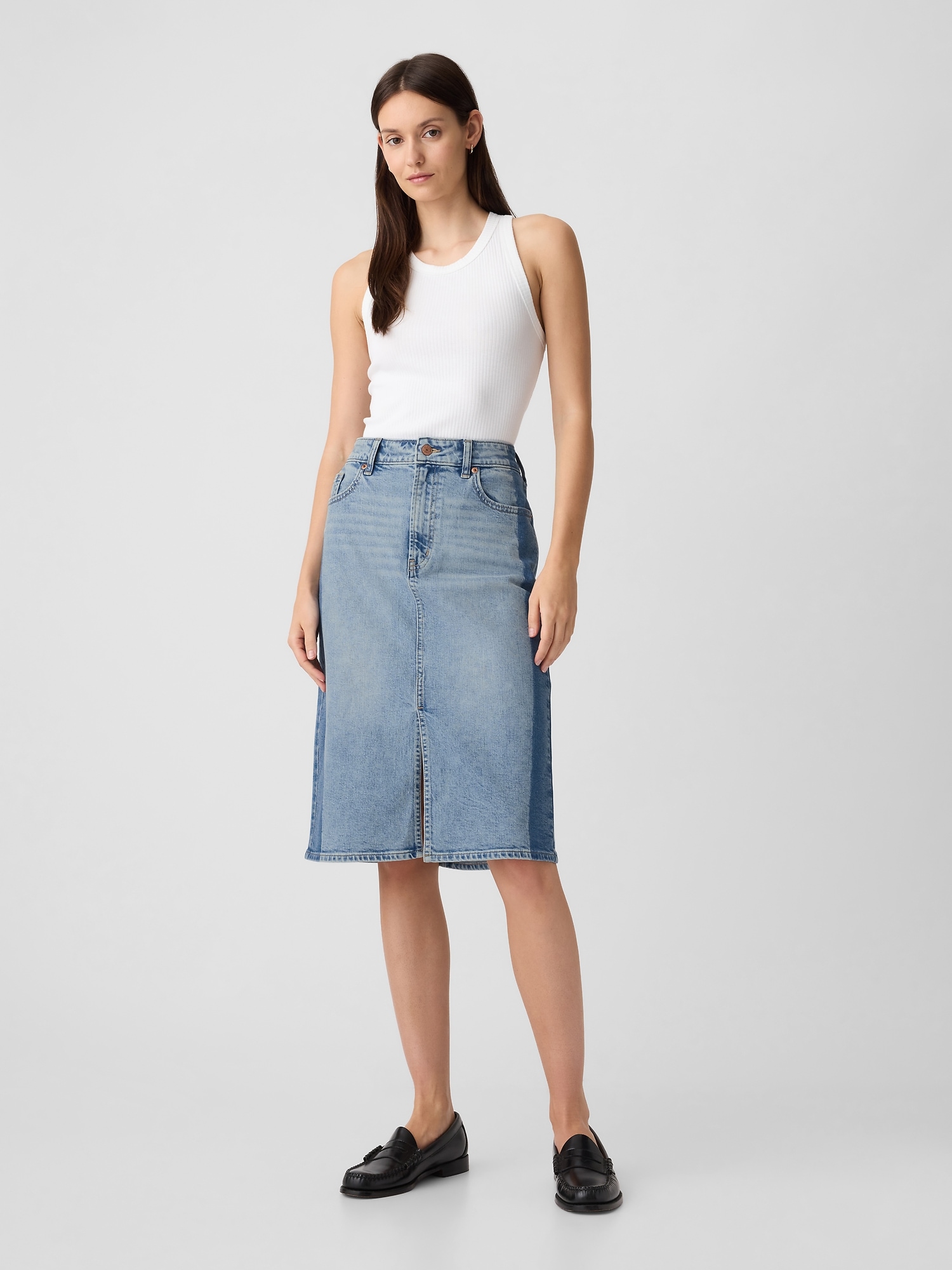 Denim Midi Skirt