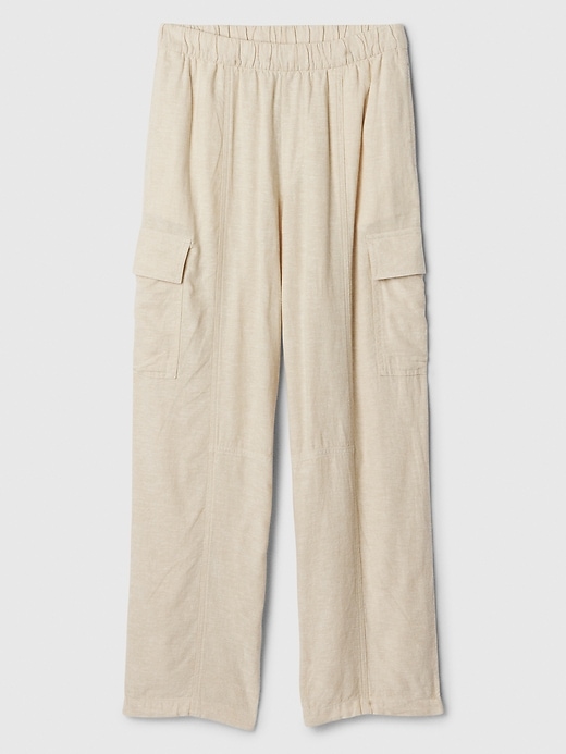 Image number 7 showing, Linen-Blend Parachute Cargo Pull-On Pants