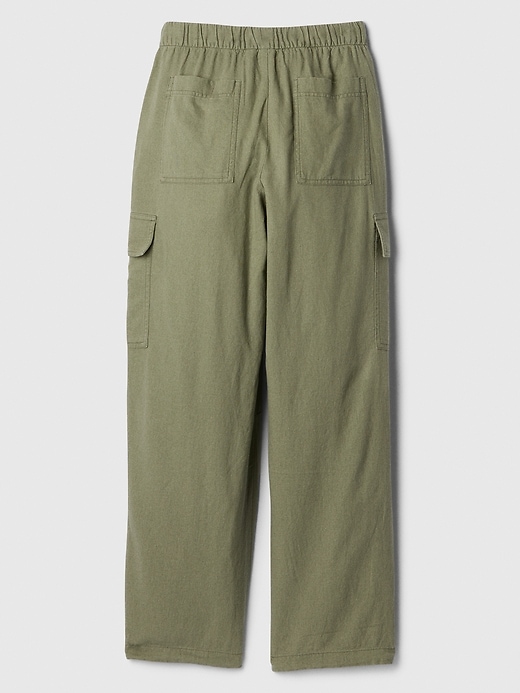 Image number 8 showing, Linen-Blend Parachute Cargo Pull-On Pants
