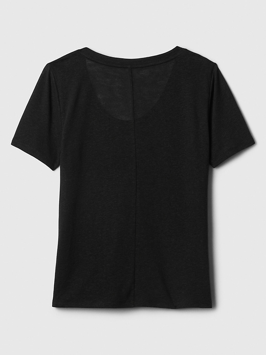 Image number 6 showing, Relaxed Linen-Blend Scoopneck T-Shirt