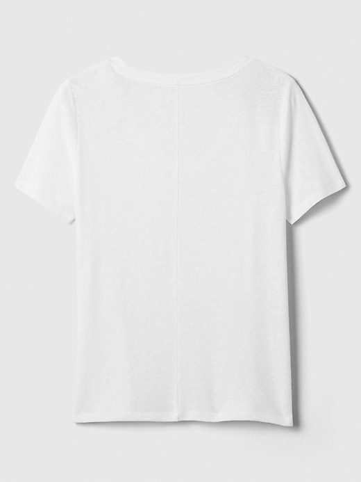 Image number 6 showing, Relaxed Linen-Blend Scoopneck T-Shirt