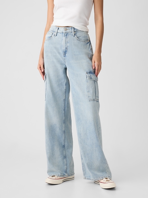 Image number 2 showing, High Rise Wide-Leg Jeans