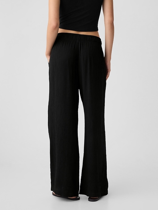Image number 2 showing, Crinkle Wide-Leg Pull-On Pants