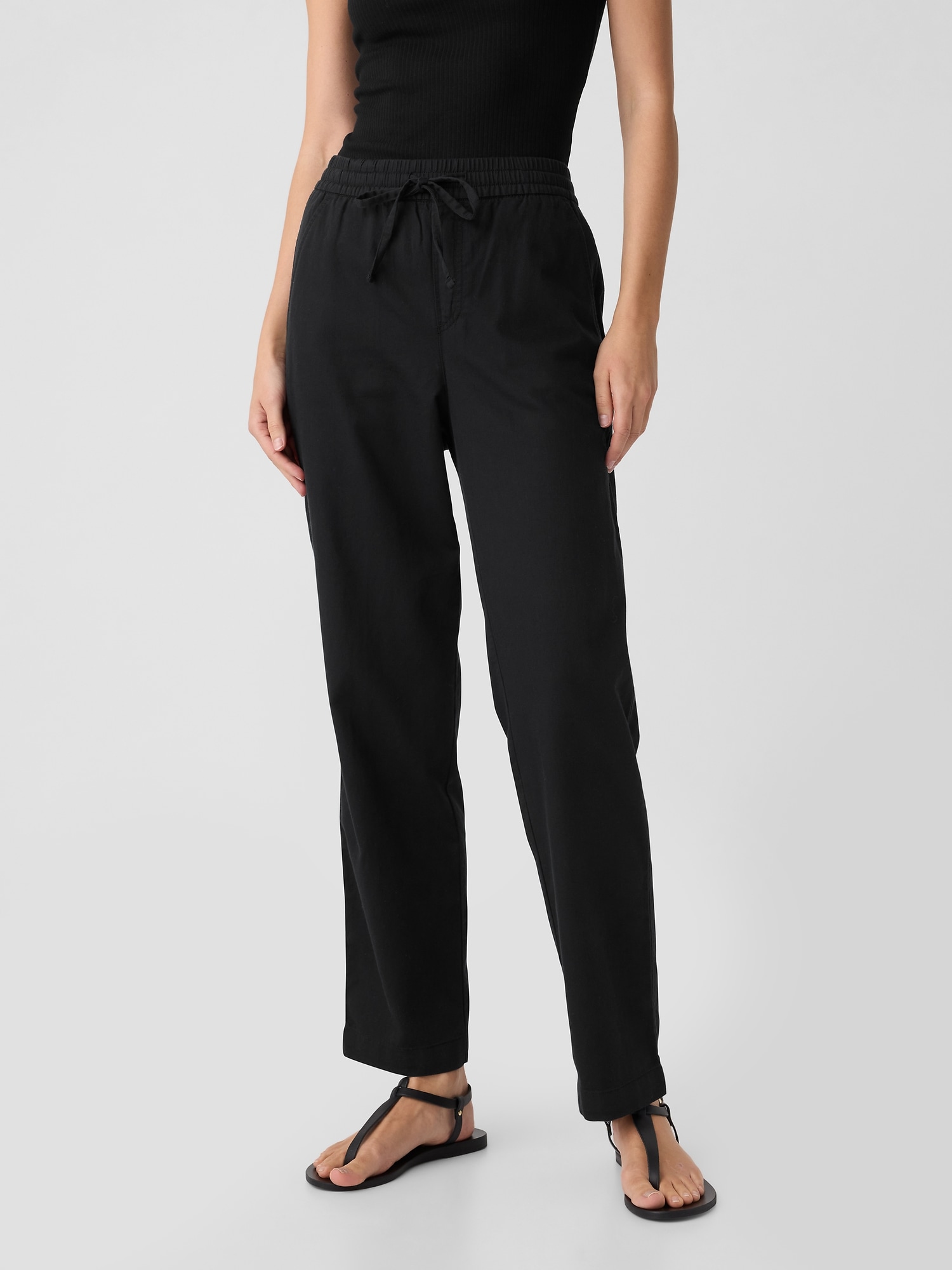 Pull-On Tapered Utility Pants with Washwell