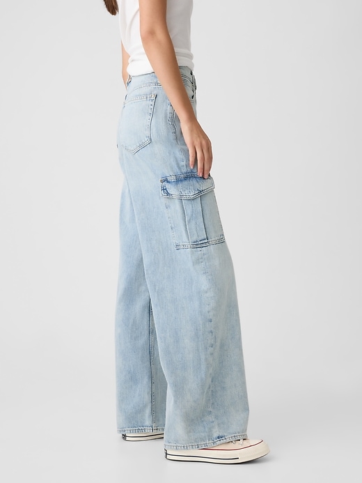 Image number 3 showing, High Rise Wide-Leg Jeans