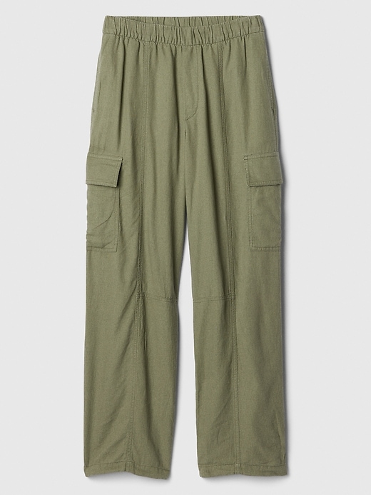 Image number 7 showing, Linen-Blend Parachute Cargo Pull-On Pants