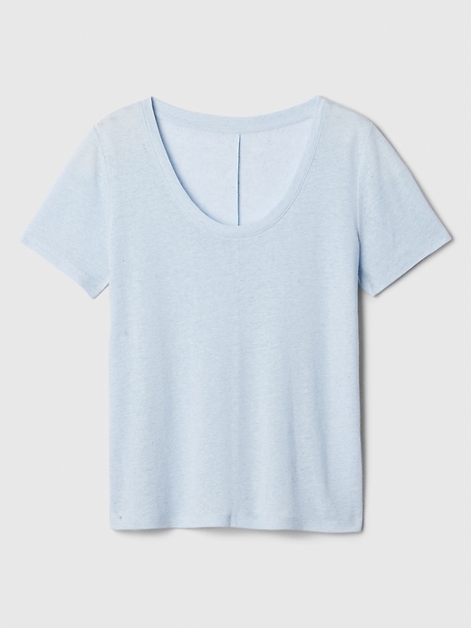 Image number 10 showing, Relaxed Linen-Blend Scoopneck T-Shirt