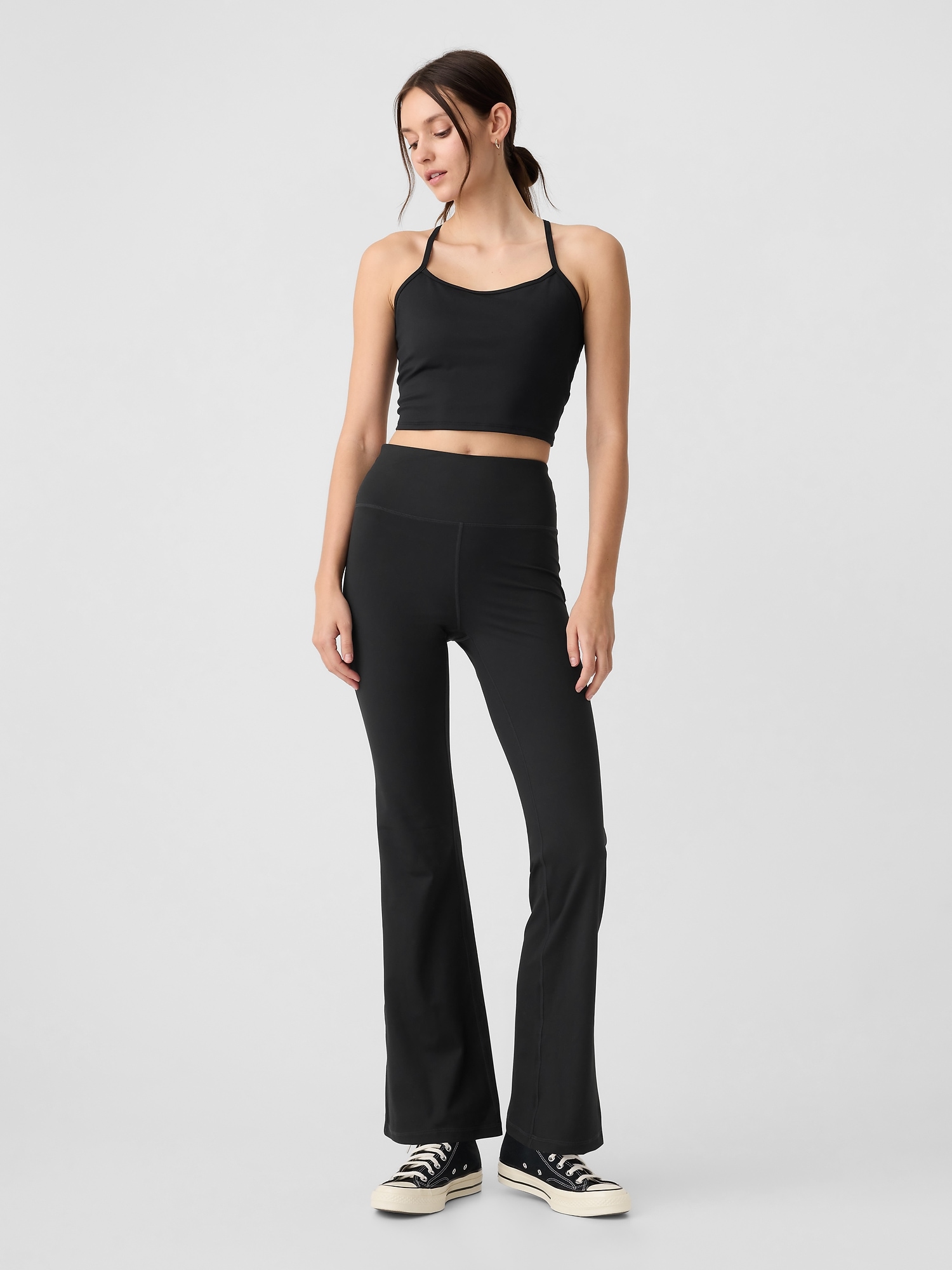 Black High Waisted Flare Leggings