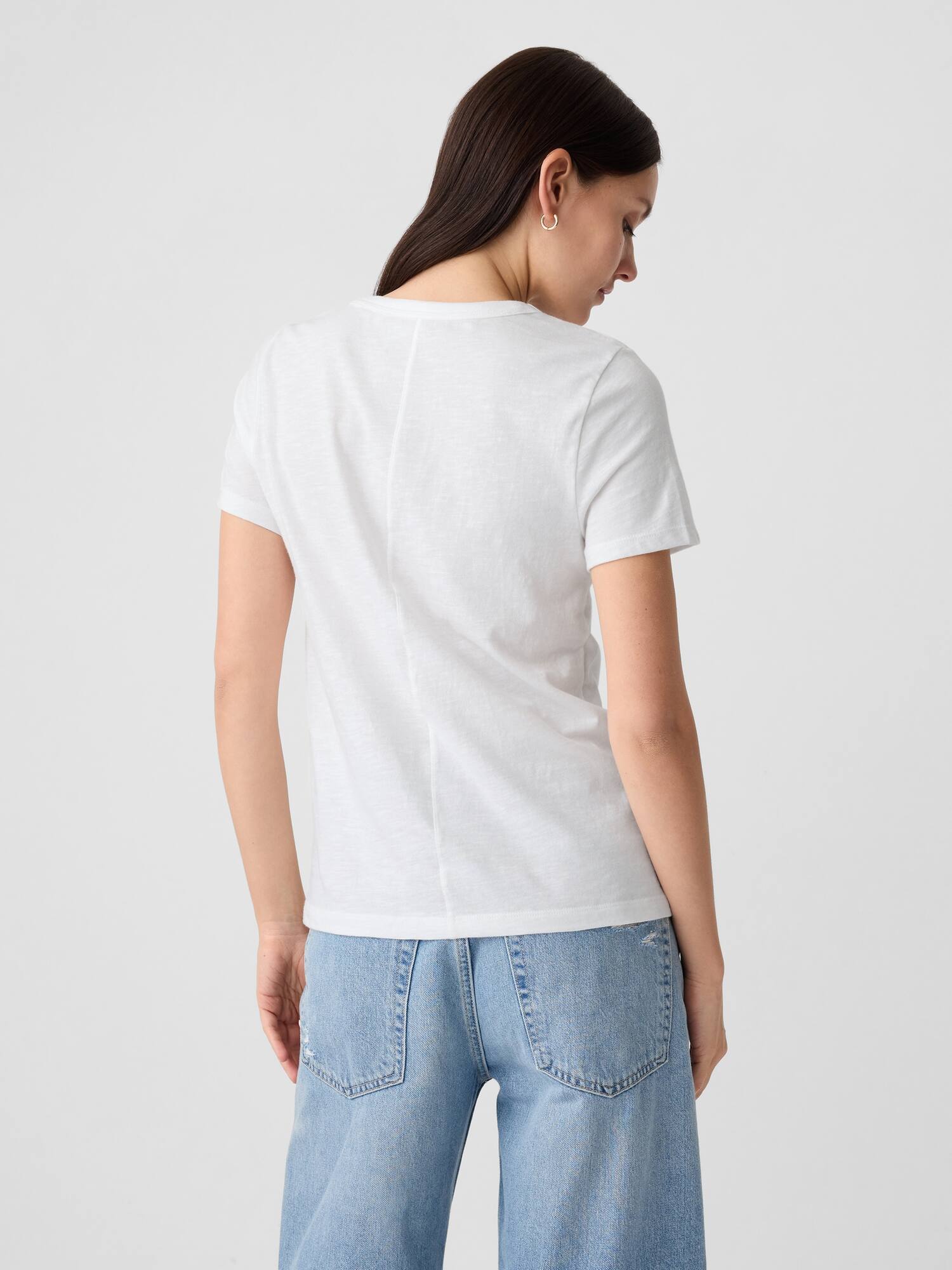 GAP V-SS Foreversoft Crew Nvl T-Shirt Donna, Cotone Morbido, Girocollo, Vestibilità Comoda