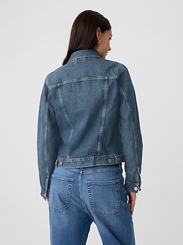 Vintage 90's Gap Blue Jeans Brown Button-up Leather Jacket