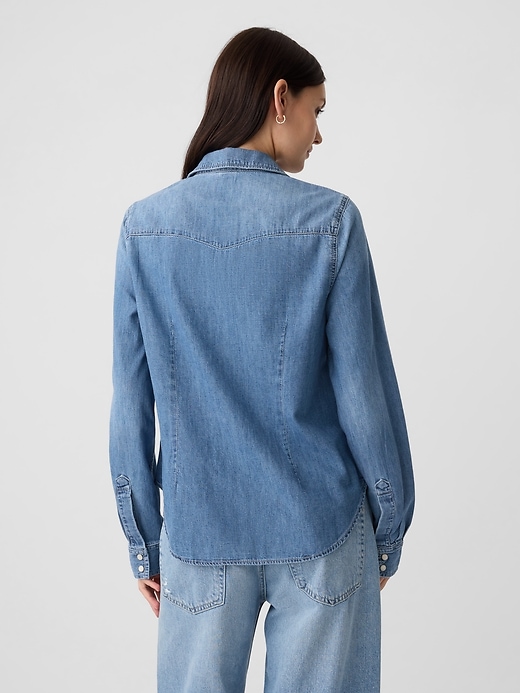 Image number 2 showing, Fitted Denim Western Shirt