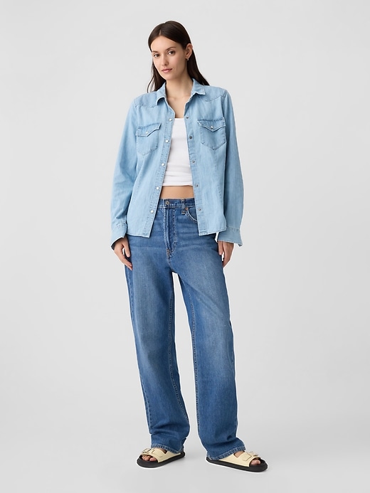 Image number 3 showing, Fitted Denim Western Shirt
