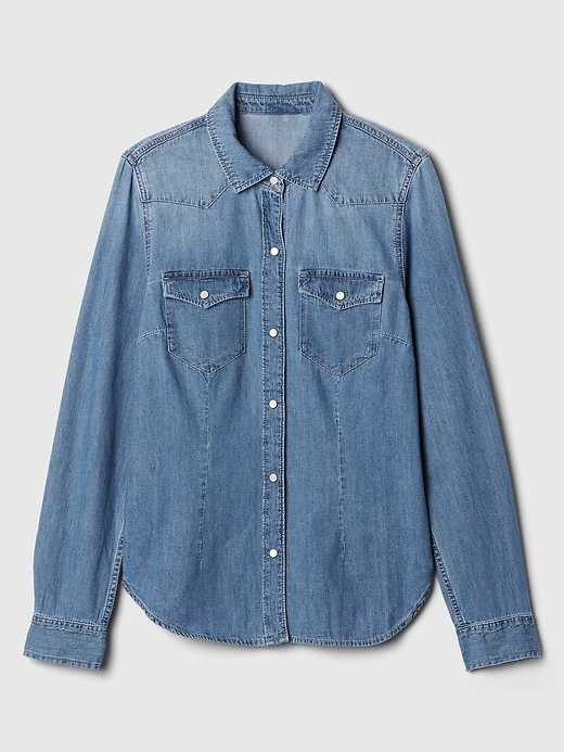 Image number 4 showing, Fitted Denim Western Shirt