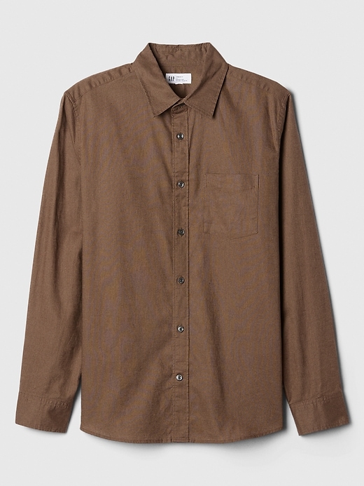 Image number 9 showing, Linen-Blend Shirt in Standard Fit