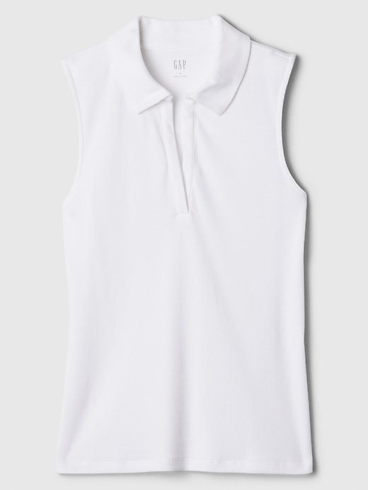 Image number 5 showing, Ribbed Sleeveless Polo Shirt