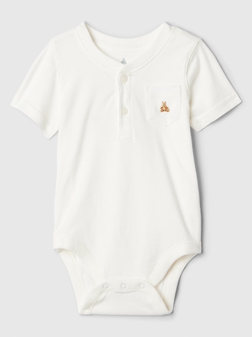 View large product image 1 of 1. Baby Pocket Henley Bodysuit