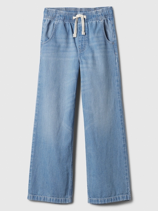Image number 1 showing, Kids High Rise Easy Wide-Leg Pull-On Jeans