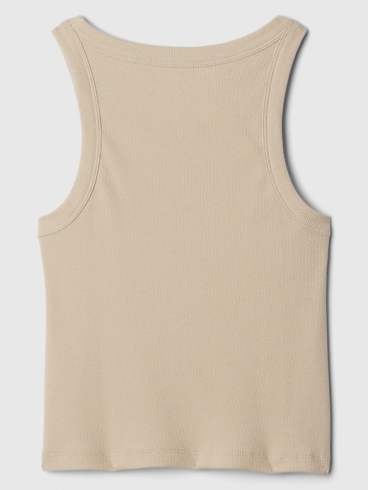 Image number 6 showing, Cropped Ribbed High-Neck Tank