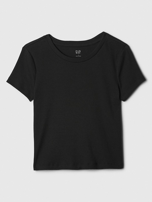 Cropped Fitted Ribbed T-Shirt | Gap Factory