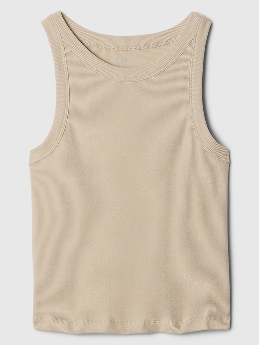 Image number 10 showing, Cropped Ribbed High Neck Tank