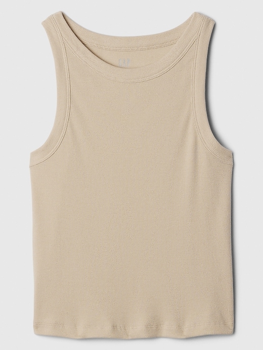 Image number 5 showing, Cropped Ribbed High-Neck Tank