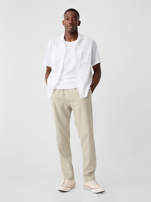 Beige Trousers Gap Mens Linen Trousers Oatmeal Linen Pleated Trousers