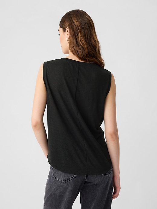 Image number 2 showing, Linen-Blend Tank Top