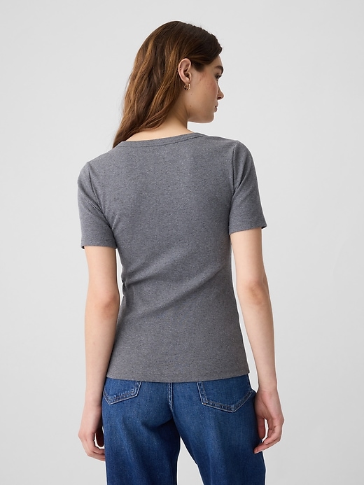 Image number 2 showing, Ribbed Scoopneck T-Shirt