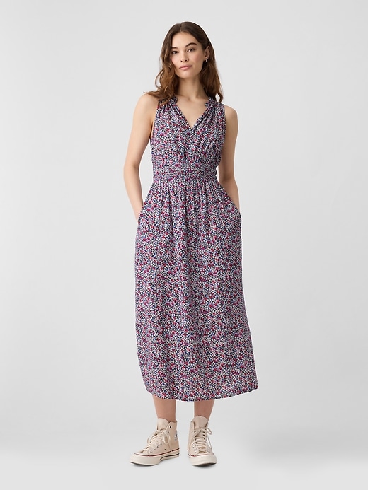 Image number 1 showing, Print Splitneck Maxi Dress