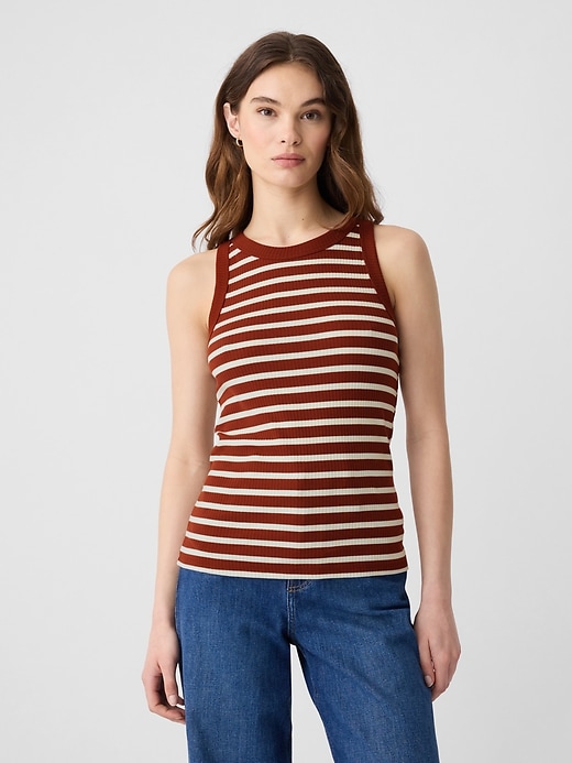 Image number 1 showing, Ribbed High Neck Tank