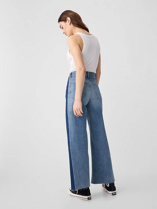 Image number 2 showing, High Rise Wide-Leg Crop Jeans