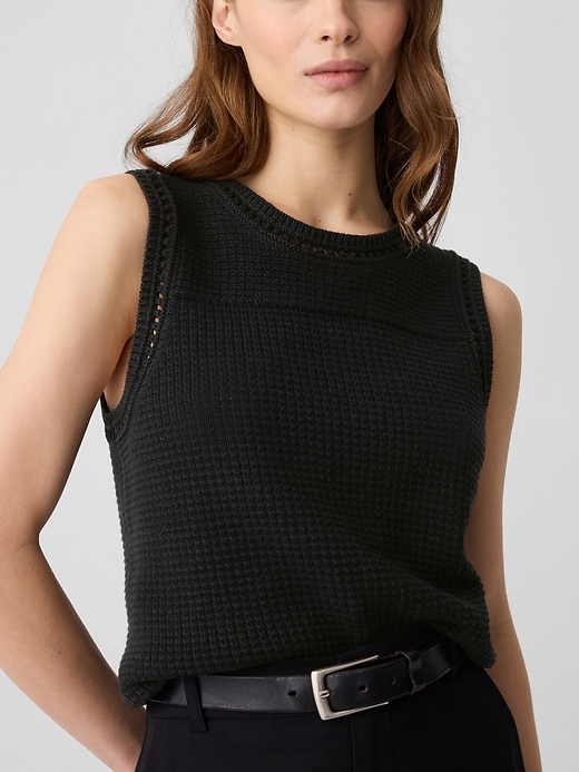 Image number 4 showing, Crochet High Neck Sweater Tank